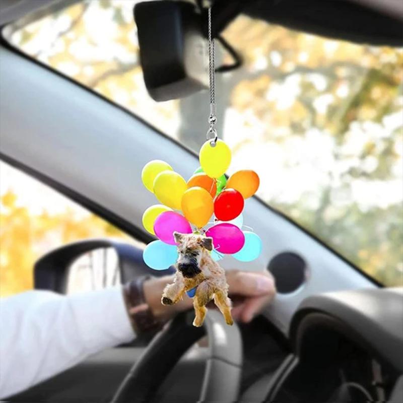 Dog Fly With Bubbles Car Hanging Ornament