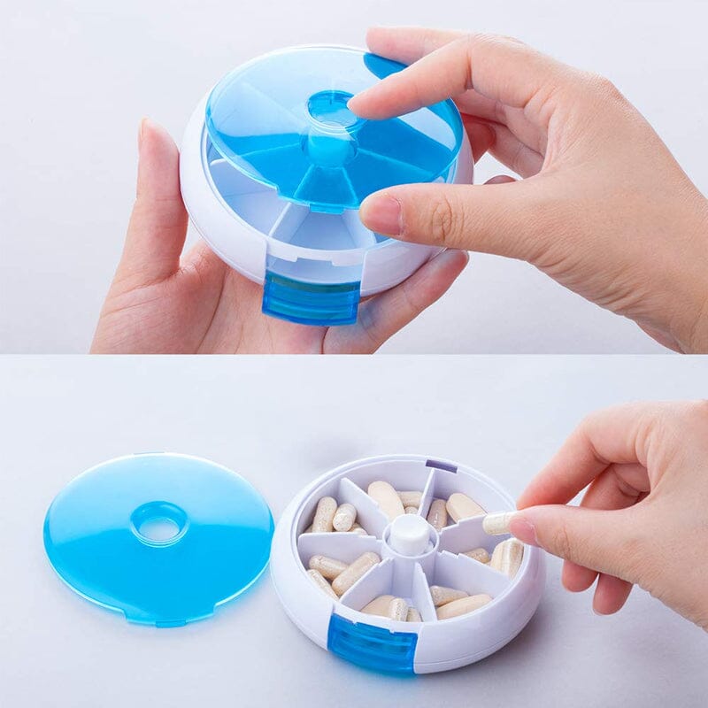 Weekly Portable Round Pill Box
