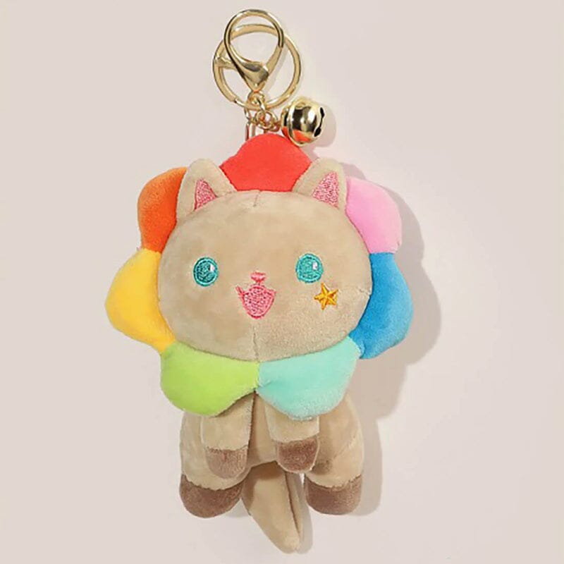 Colorful Sunflower Cat Keychain