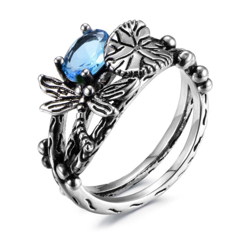 Dragonfly lotus ring