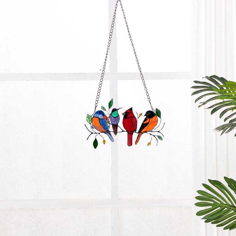 Birds Stained Glass Window Hangings