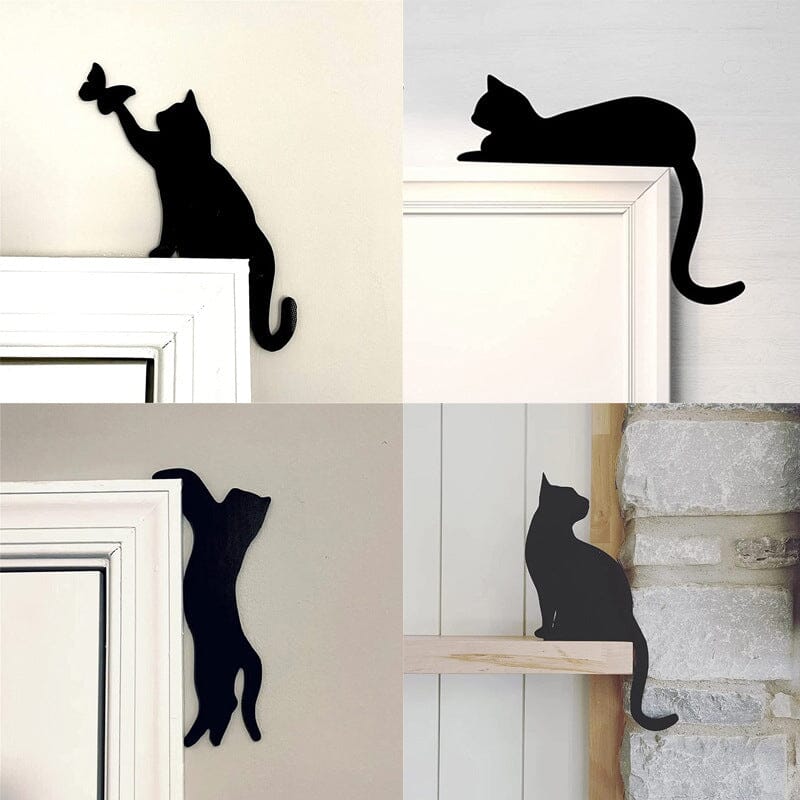 Halloween Black Cat Door Corner Sign Decoration