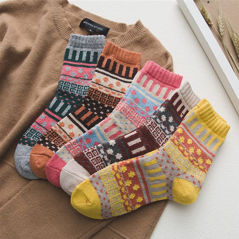Candy-colored Unisex Socks (5 Pairs)