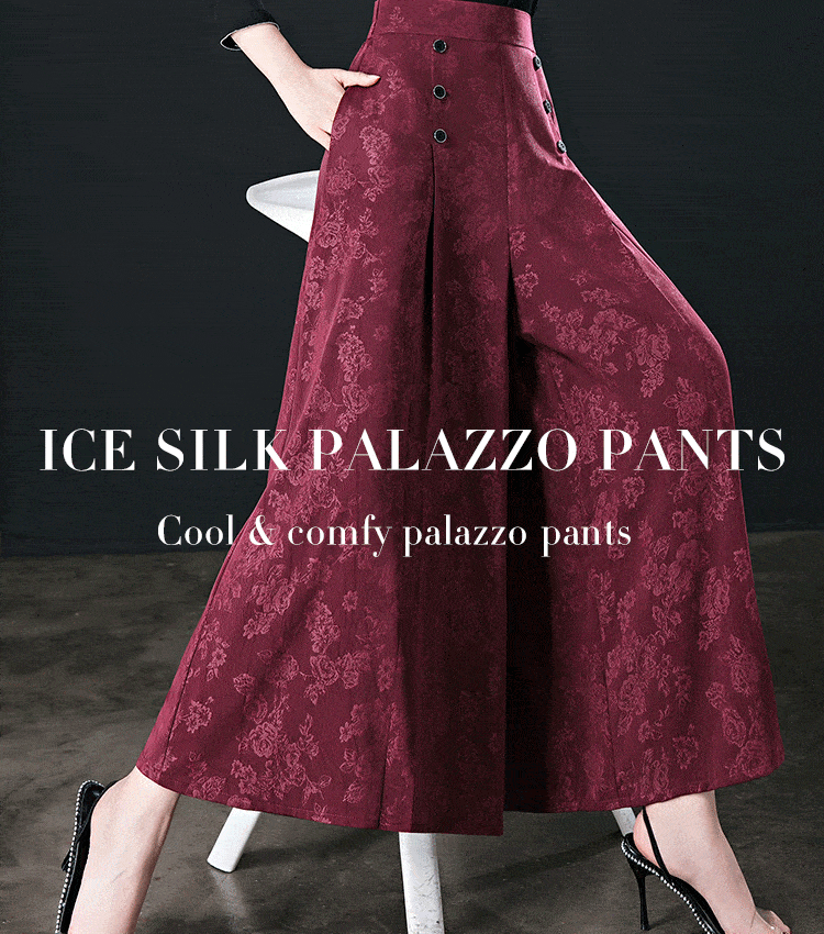 Ice Silk Palazzo Pants Cool & Comfy Palazzo Pants