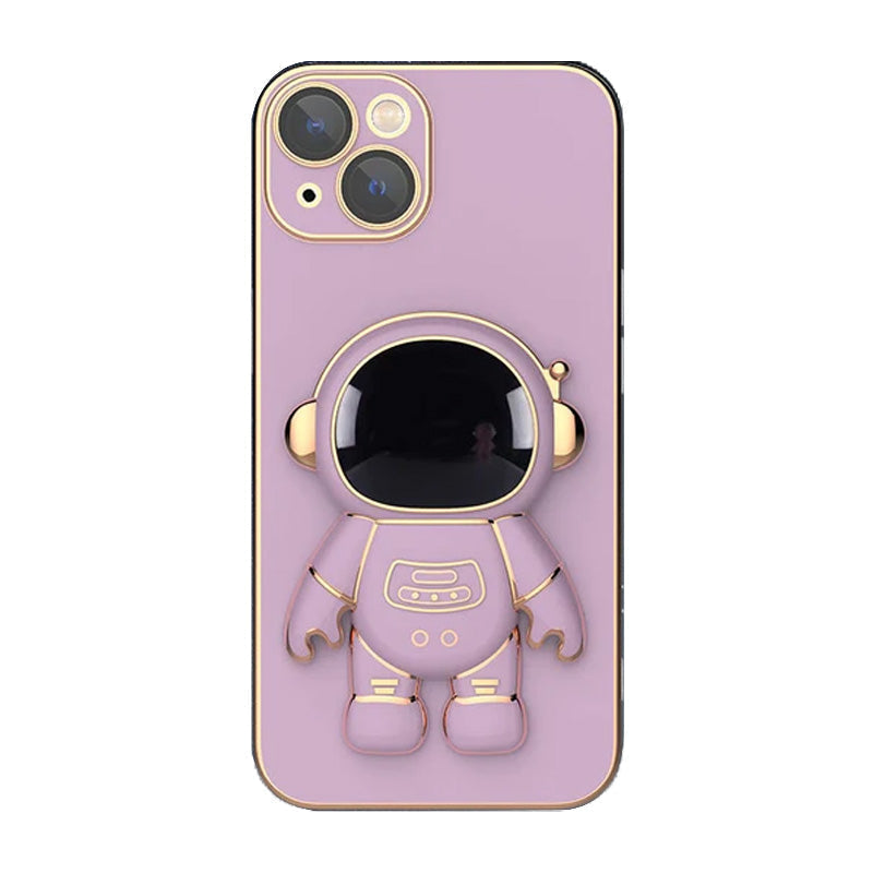 6D Plating Astronaut Hidden Stand Case Cover for iPhone