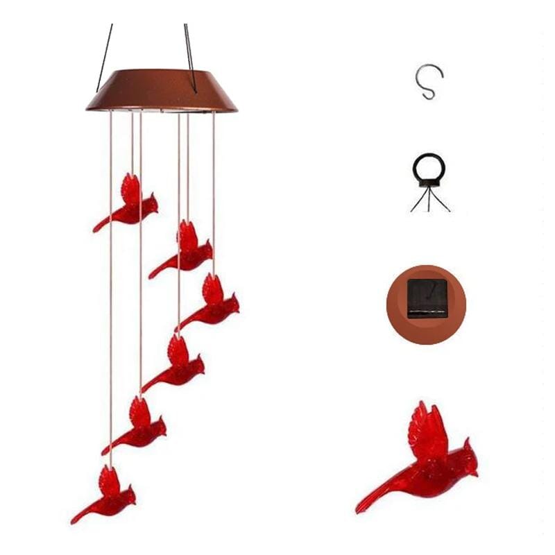 Solar Cardinal Wind Chime Light