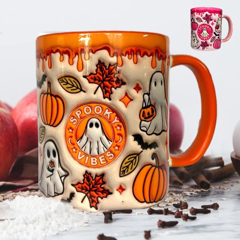 Pumpkin Coffee Cup With Ghost