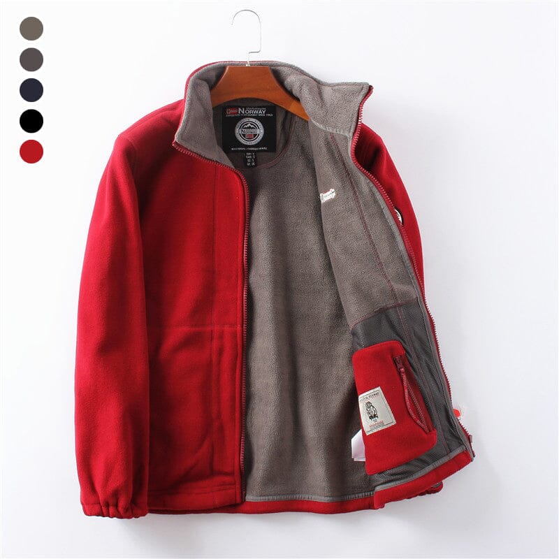 Men’s Double-Layer Fleece Hooded Jacket