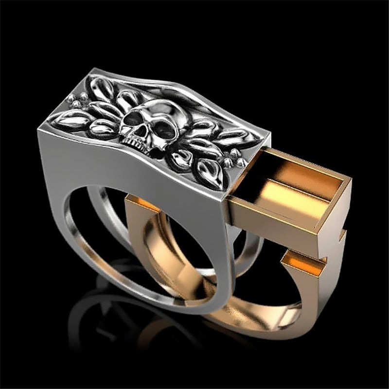 Skull Ring With Hidden Compartment