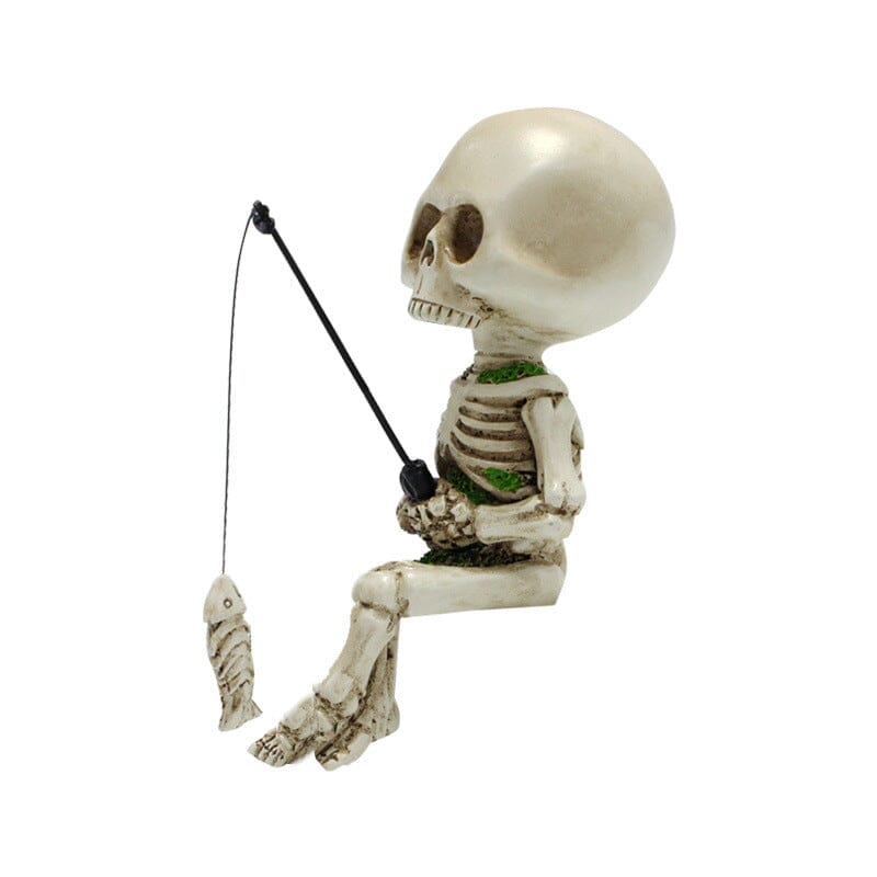 Fishing Skeleton Garden Accessory