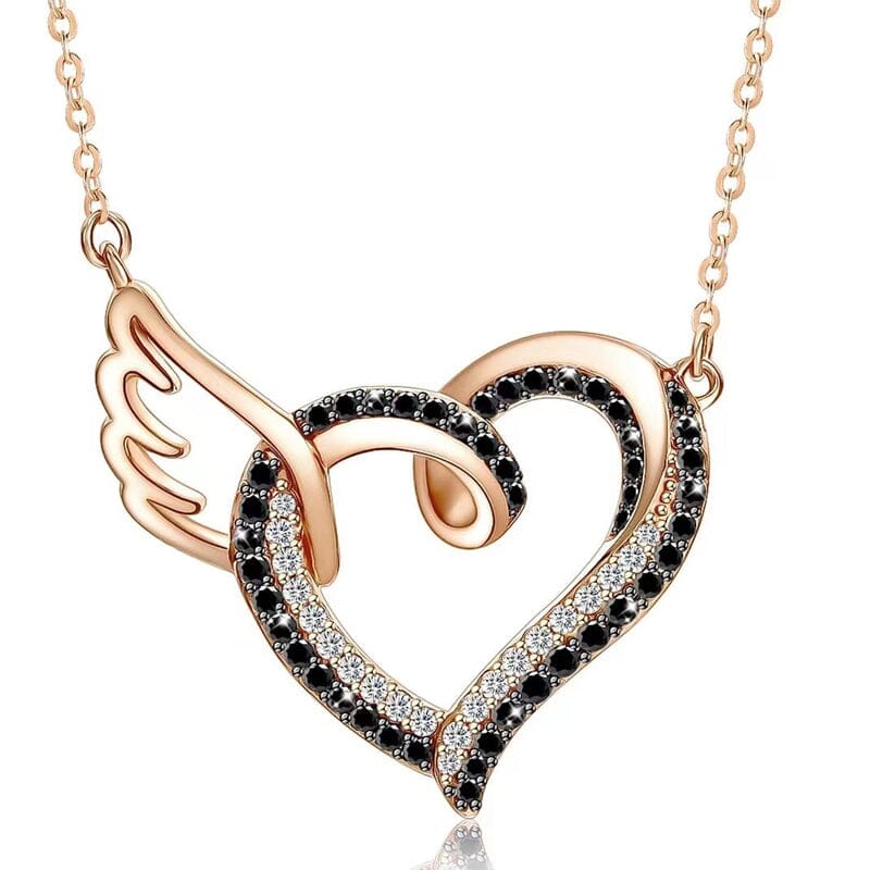 I’ll Hold You in My Heart Until I Can Hold You in Heaven Black Diamond Necklace