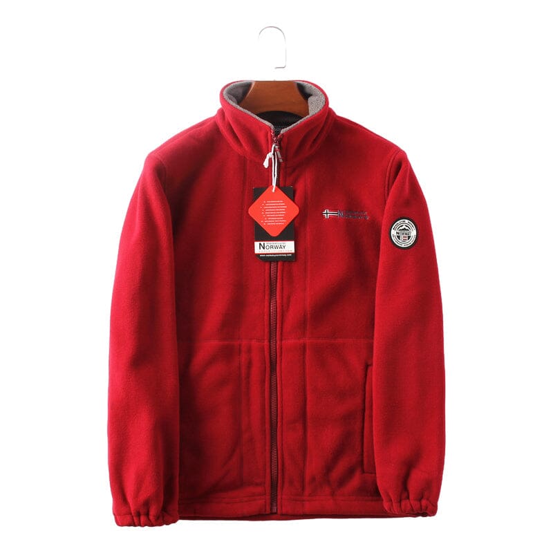 Men’s Double-Layer Fleece Hooded Jacket