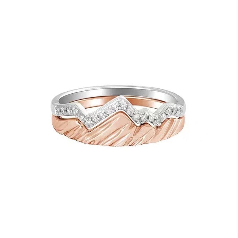 Two Tone Wavy Double Layer Ring